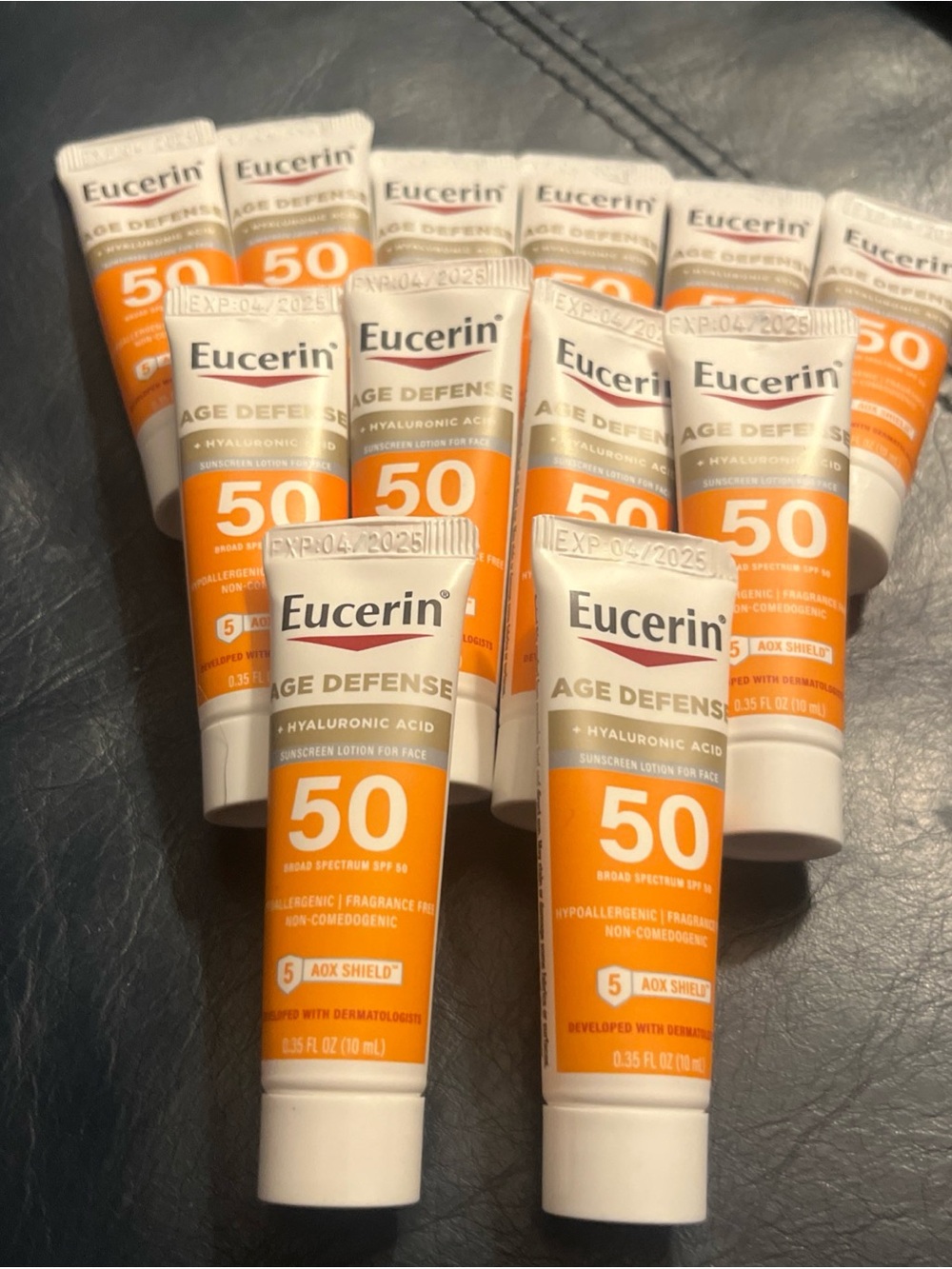 Eucerin age defense Face Sunscreen Lotion SPF 50 Travel Sz Lot X 12
